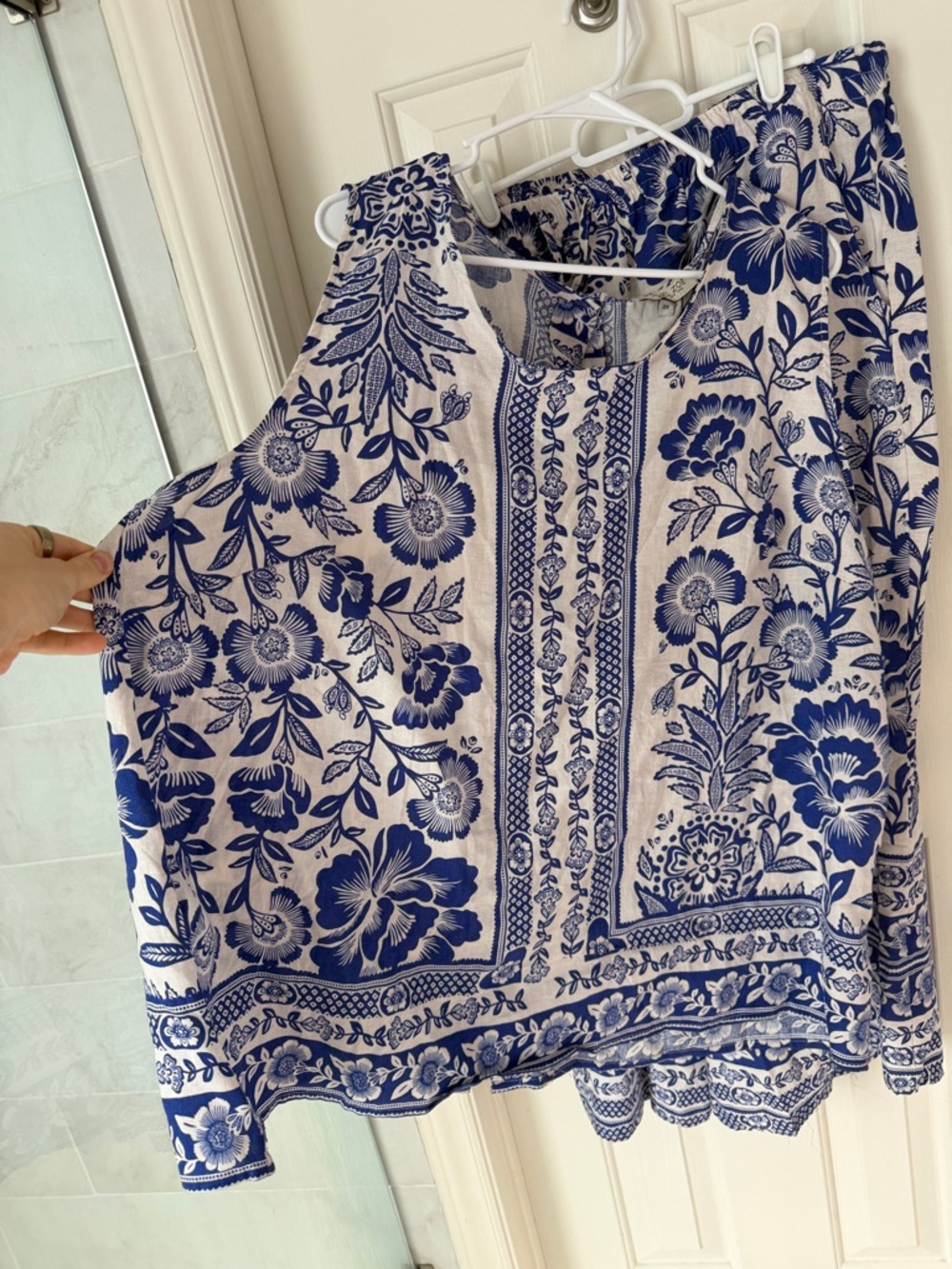 RACHEL ZOE 2 Piece Blue Floral  Pants and Tank Top Set Size 2X - Picture 3 of 12